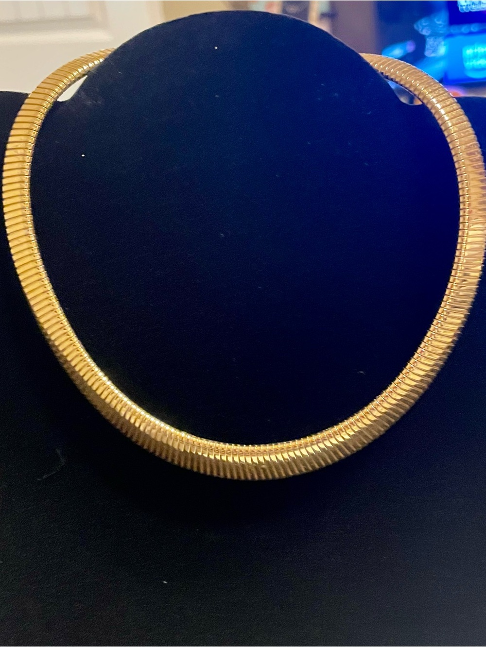 Monet Gold-Tone Ribbed Collar Necklace